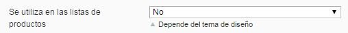 Utilizar en listas de producto atributo Magento