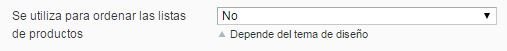 Utilizar para ordenar listas de productos atributo Magento