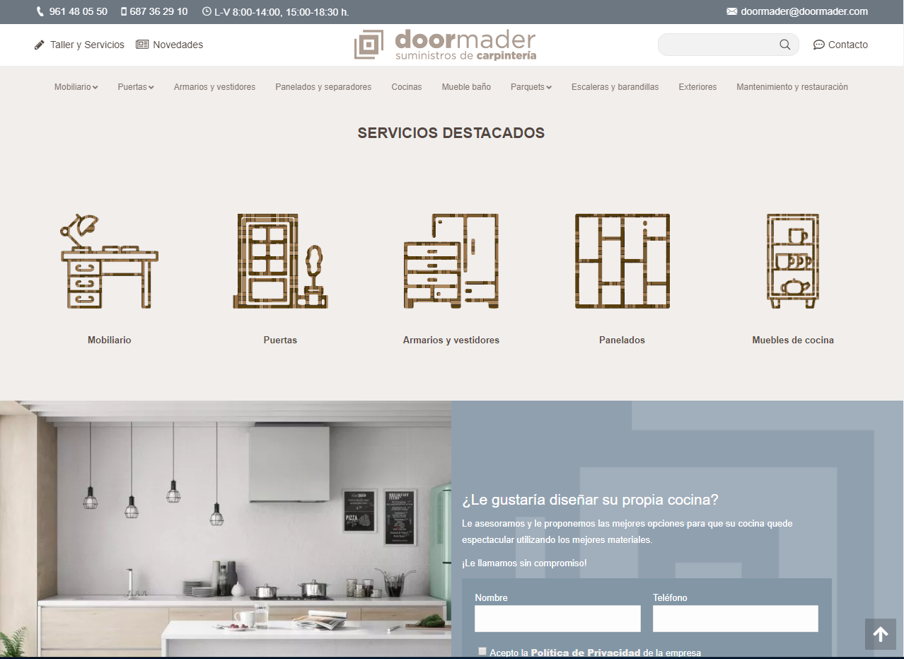 La web corporativa Doormader