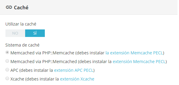 Cache PrestaShop