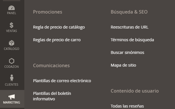 redirecciones en Magento 2