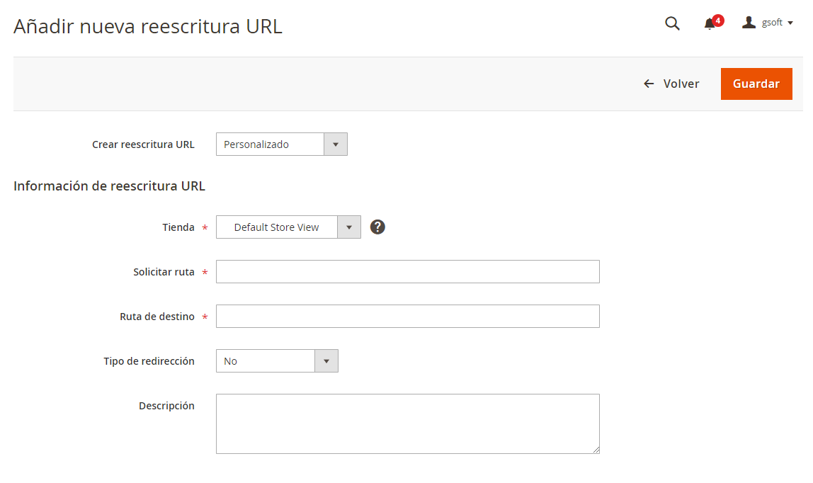 redirecciones en Magento 2