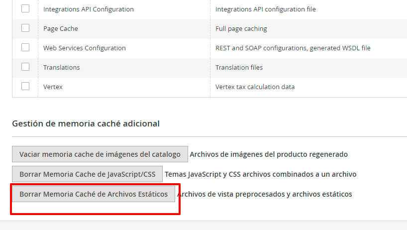 gestión del sistema Magento 2